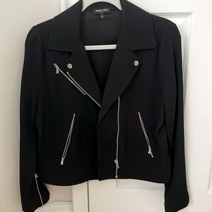 NWOT Kenneth Cole Black Polyester Moto Blazer size S